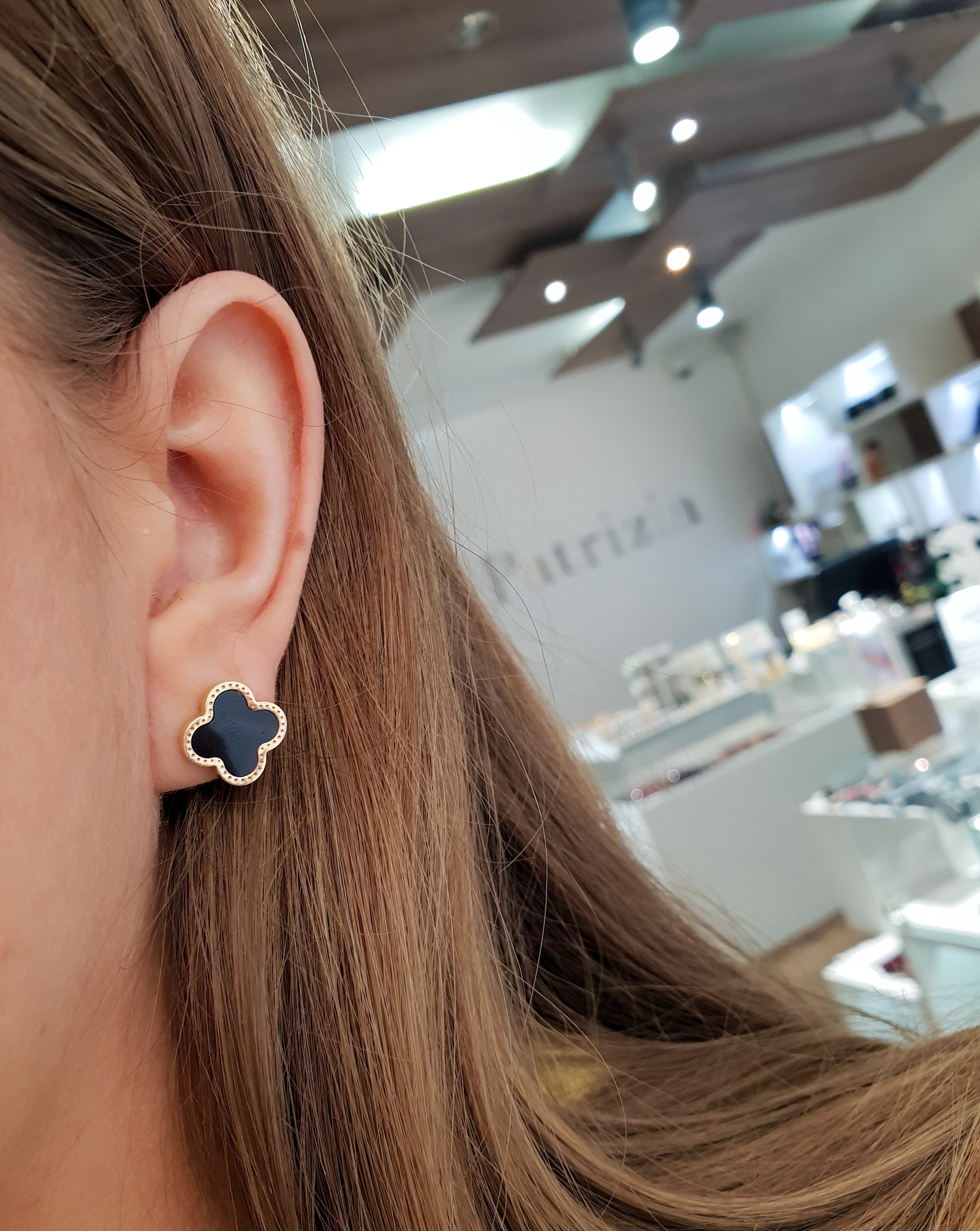 Vtični uhani CLOVER | Rose Gold