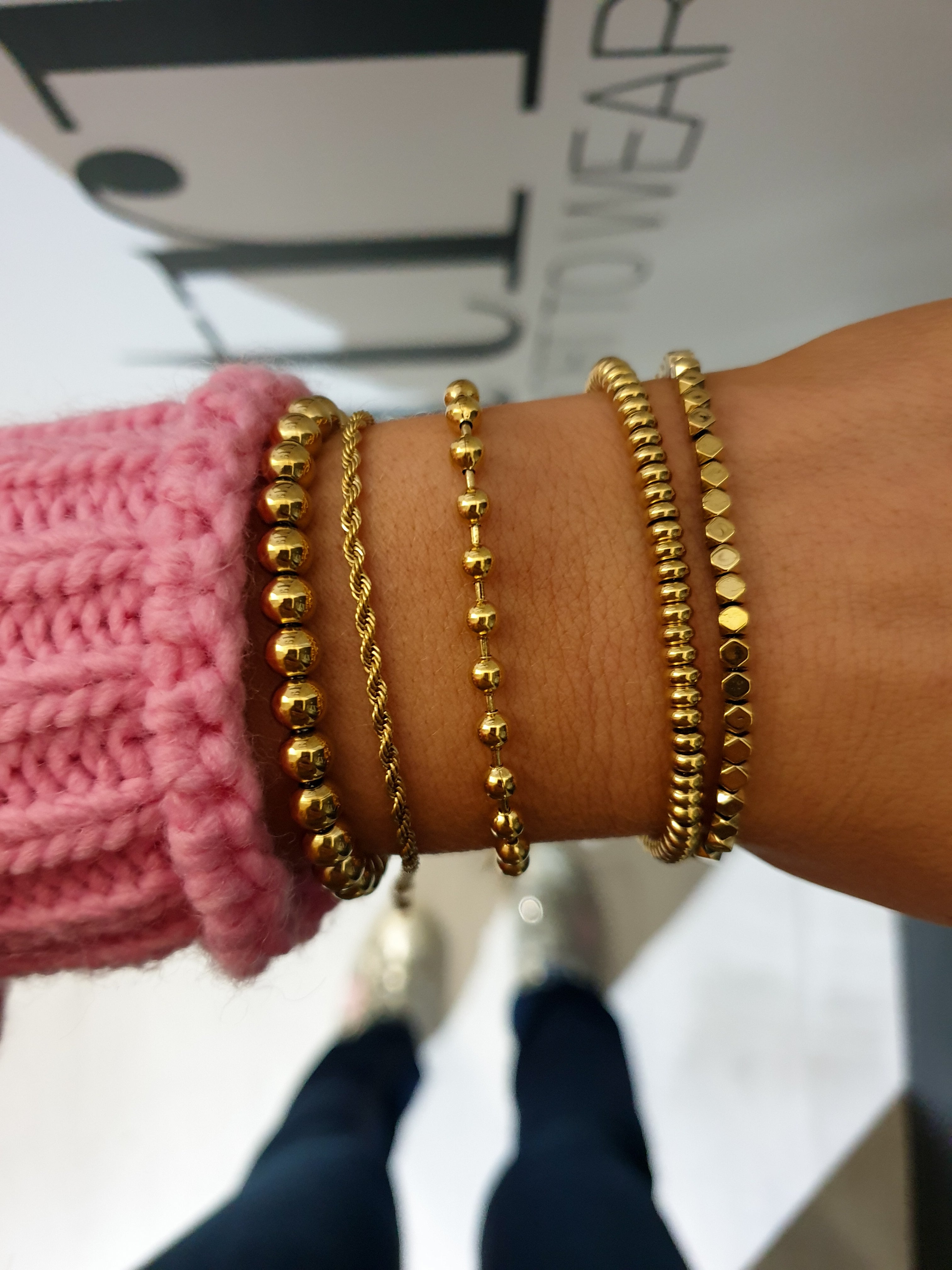 Armband Mode mit Perlen | Gold