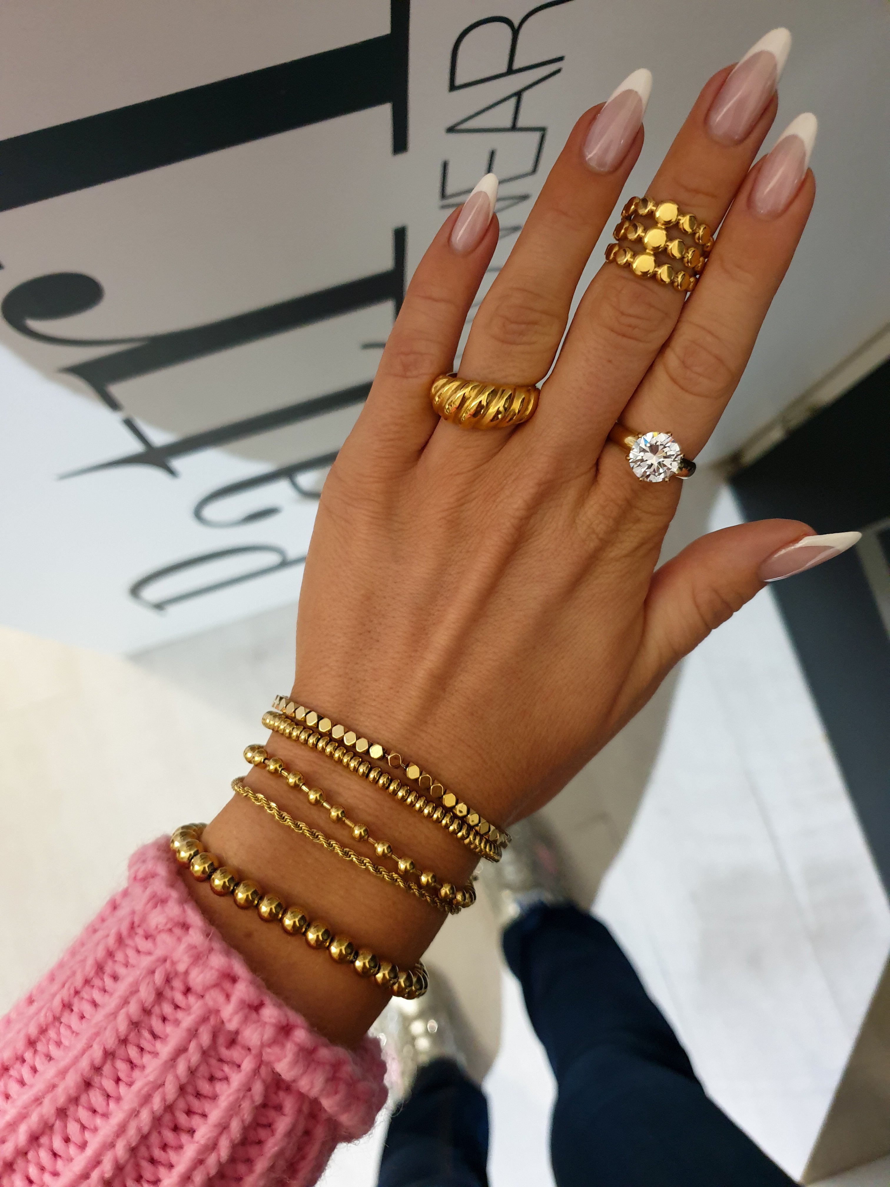 Armband Mode mit Perlen | Gold