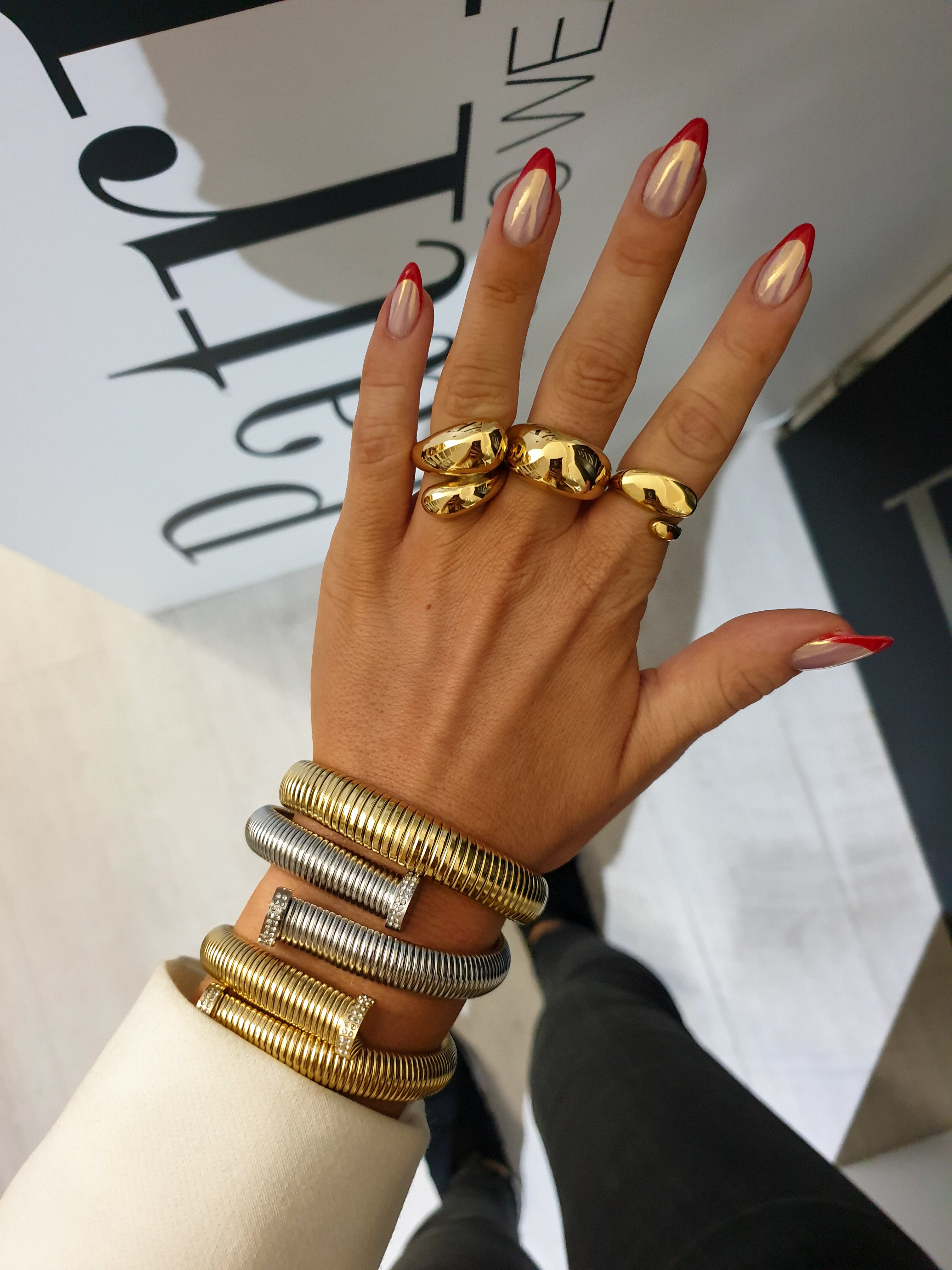 Zapestnica CHUNKY SNAKE Zircons | Silver