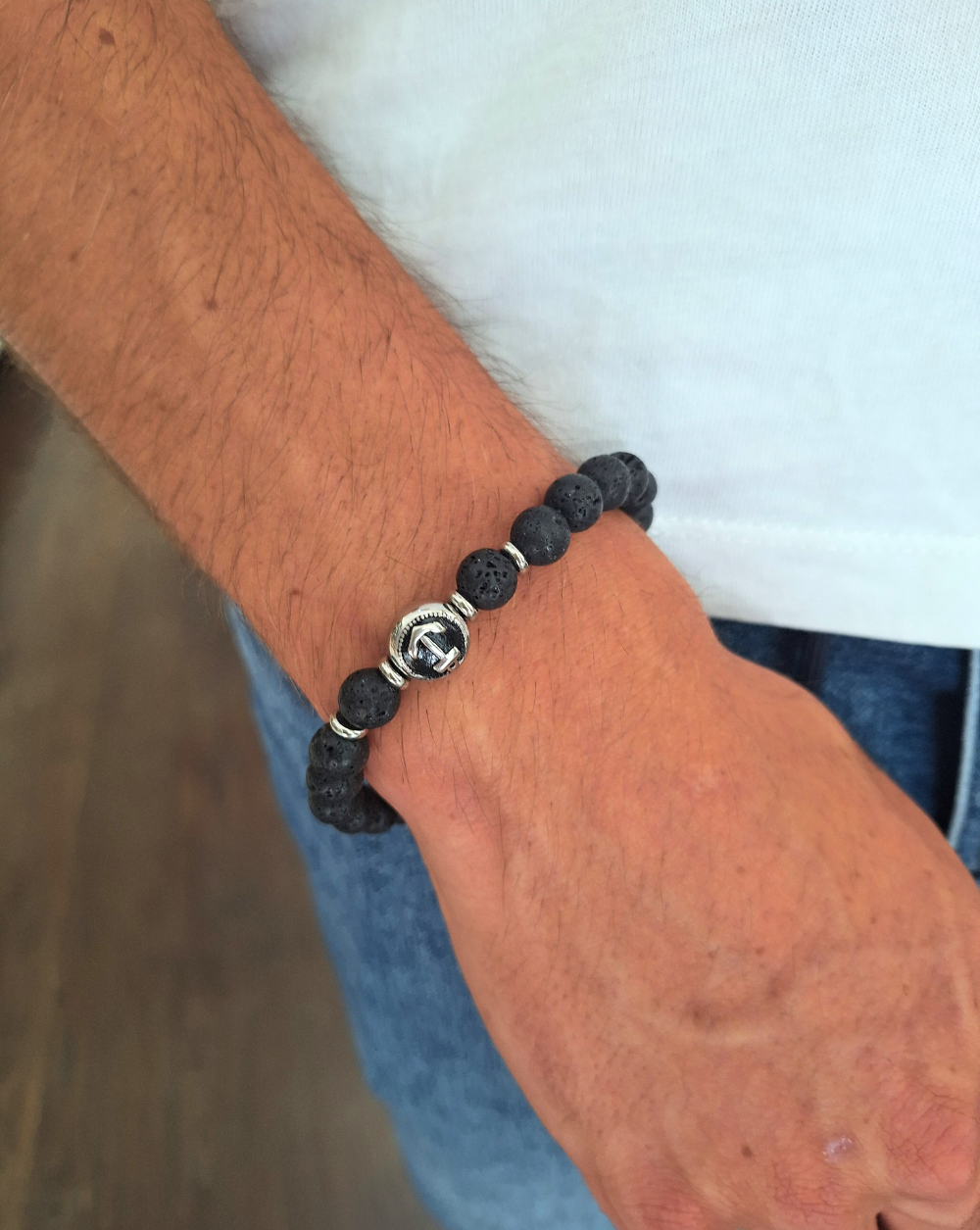 Armband Mann ANCHOR Perlen