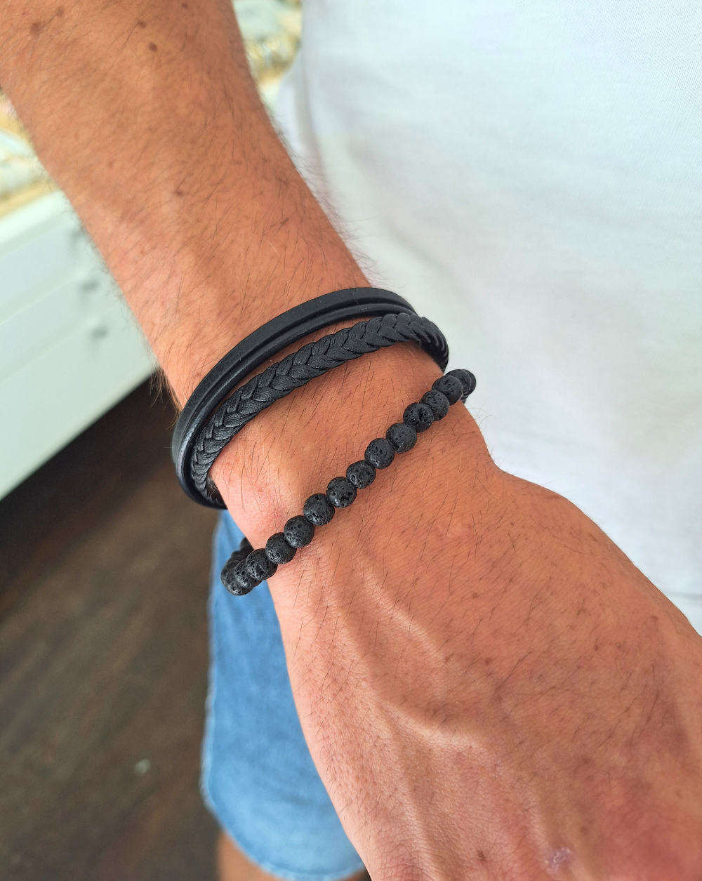 Armband Herren Leder WRIST WARRIOR | Black