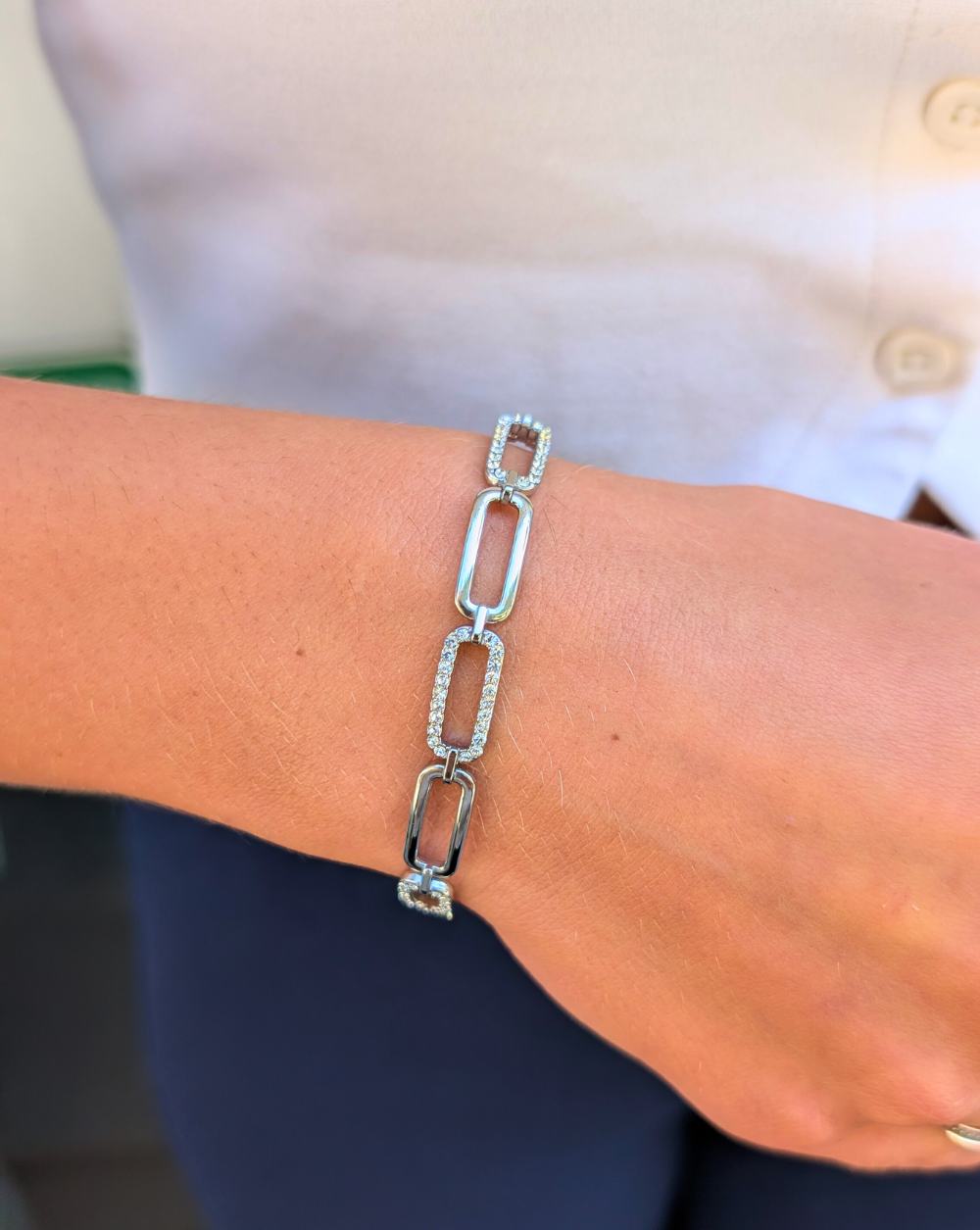 Fashion Bracelet LINK Crystals in silver, Trgovina Patrizia Ljubljana