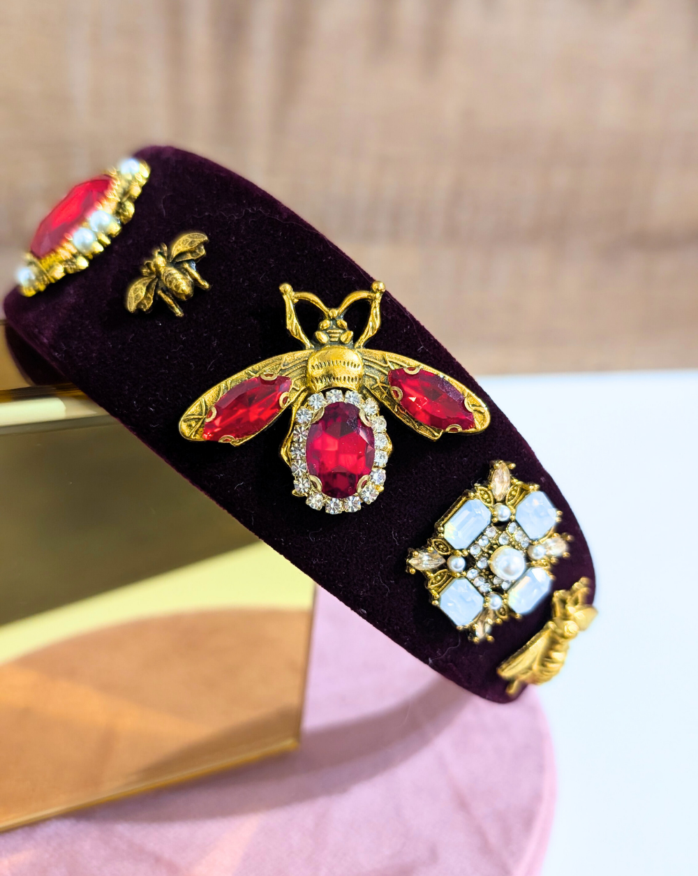 Headband VELVET QUEEN | Bordeaux Red