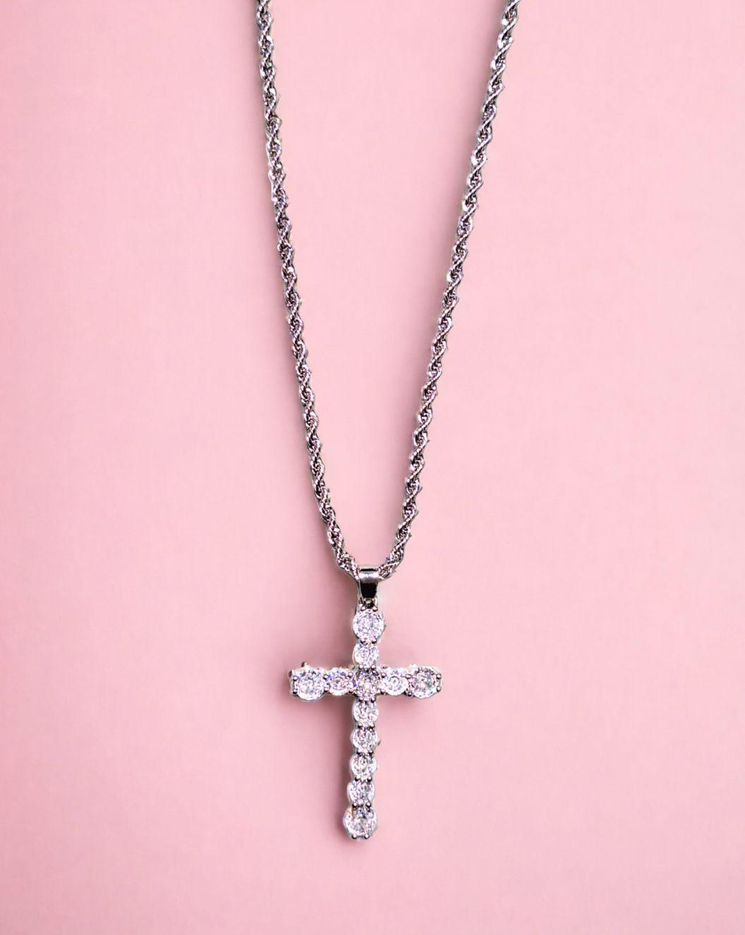 Dolga verižica CROCE s cirkoni | Silver