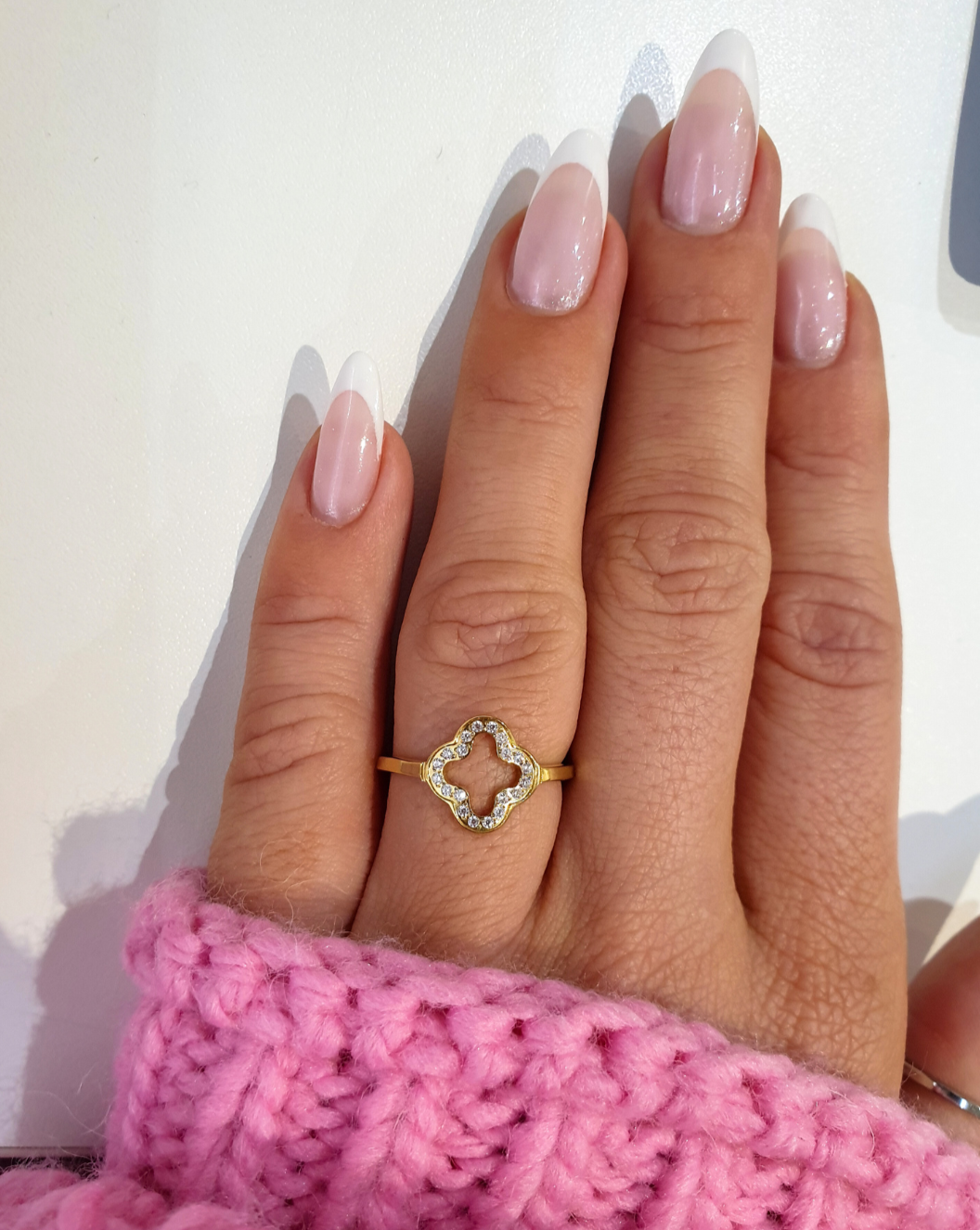 Ring FLOWER Minimalistisch mit Zirkonen