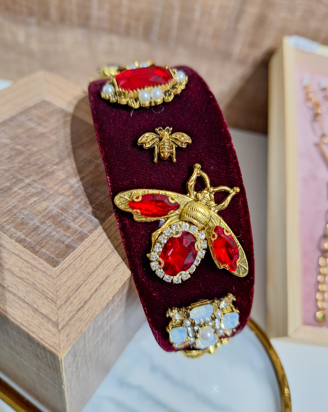 Haarreif VELVET QUEEN | Bordeaux Red