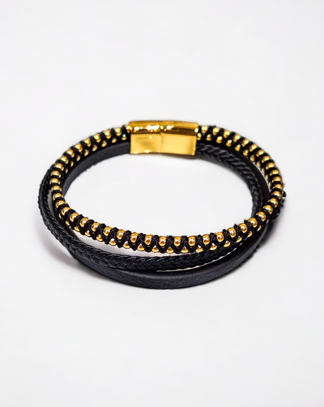 Armband Herren Leder GENTLEMAN-Gold