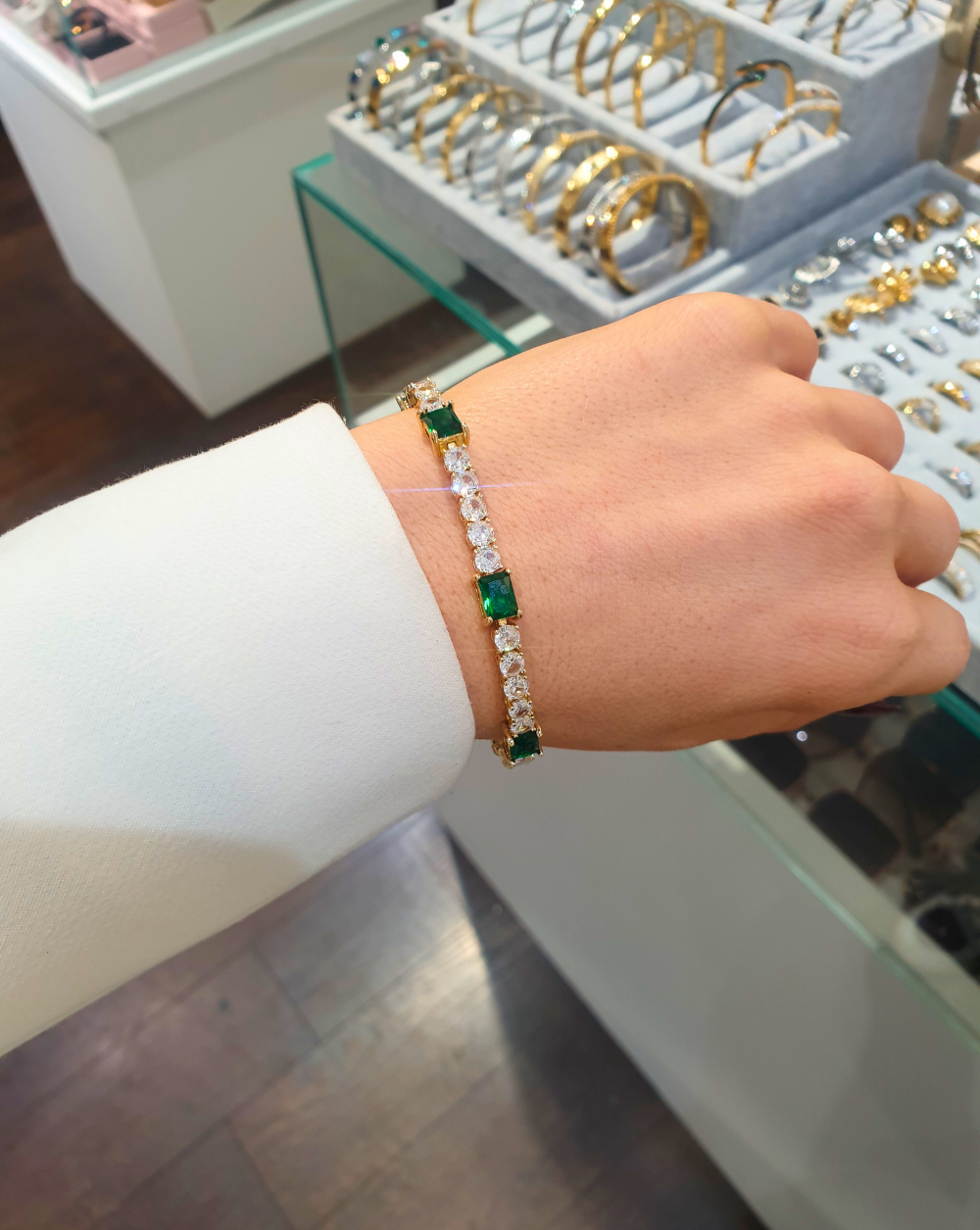 Zapestnica s cirkoni EMERALD