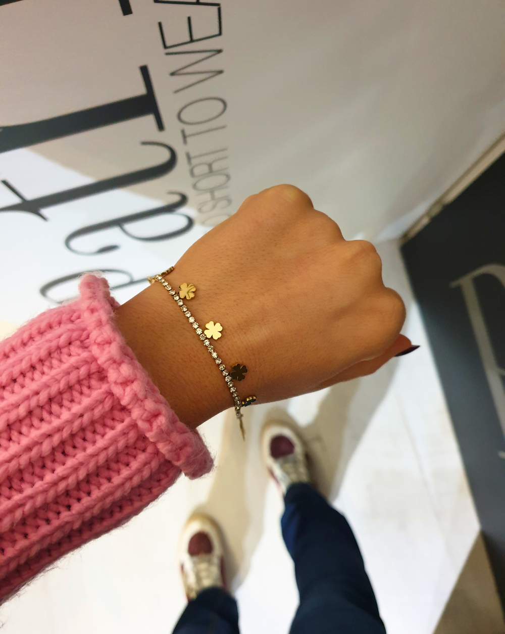 Armband mit Zirkonen TENNIS mit Symbolen