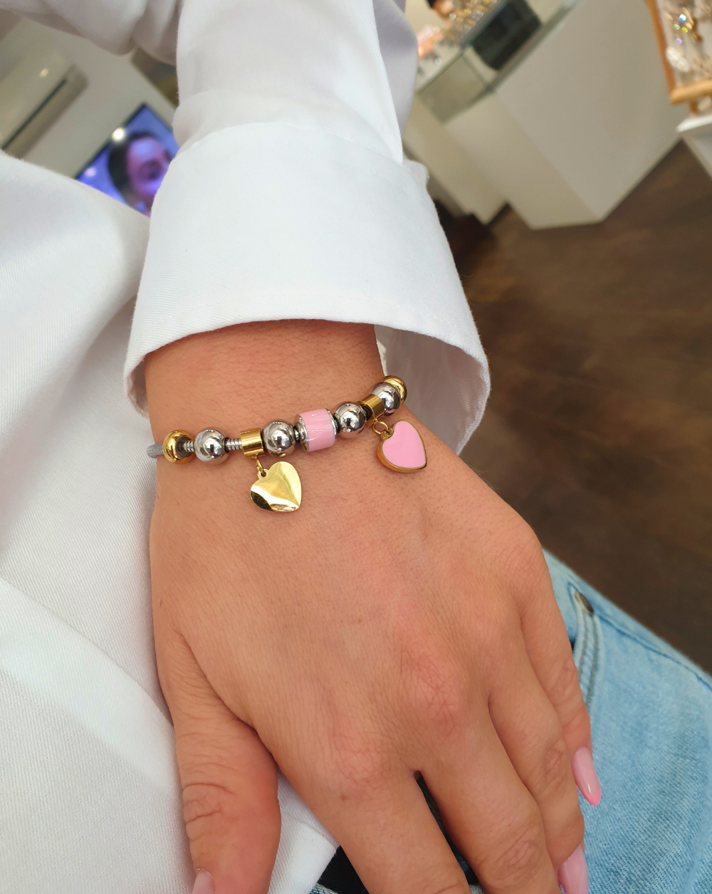Zapestnica z visečimi obeski CHARM COLORS | Gold