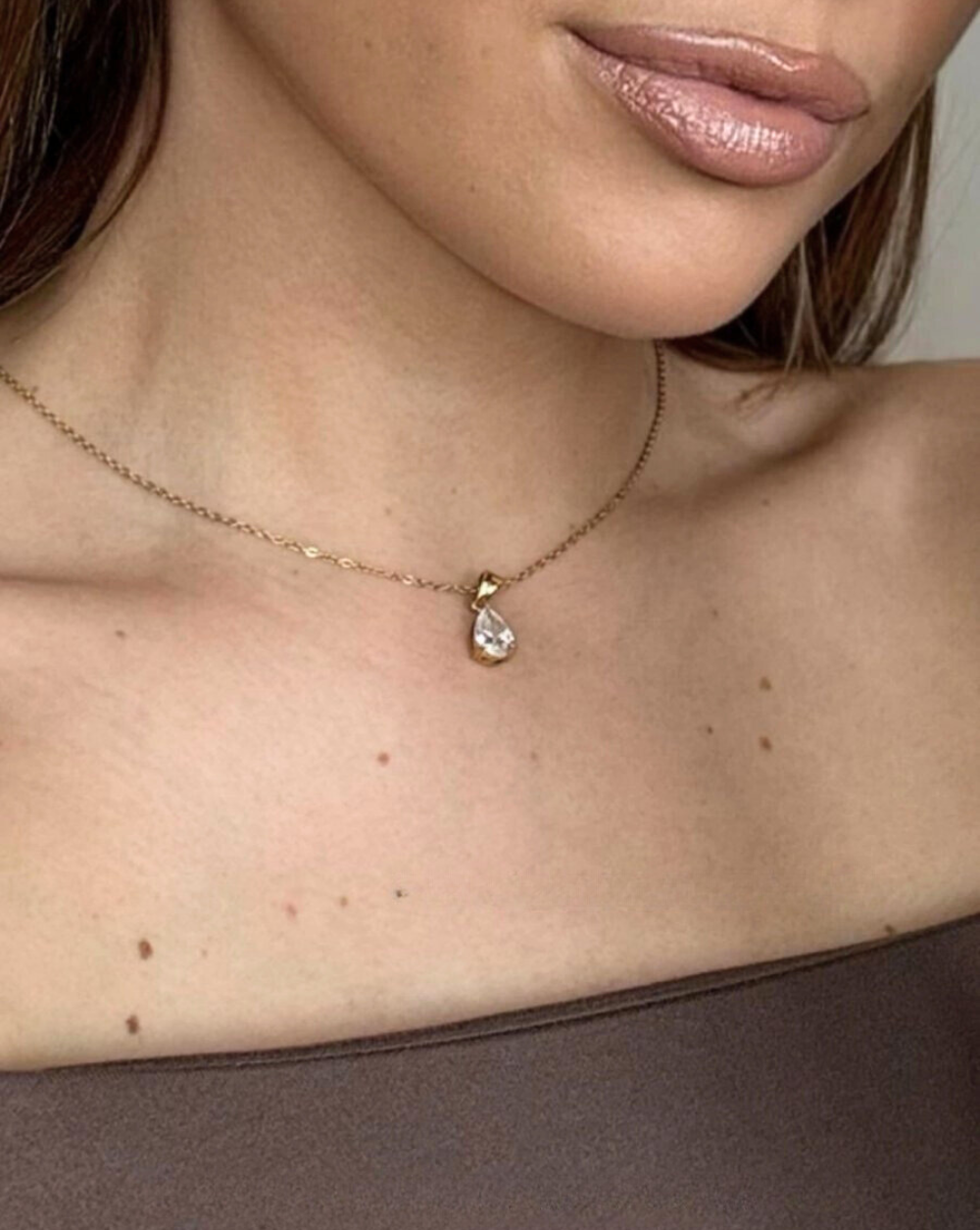 Halskette mit kubischem Zirkonia CRYSTAL DROP