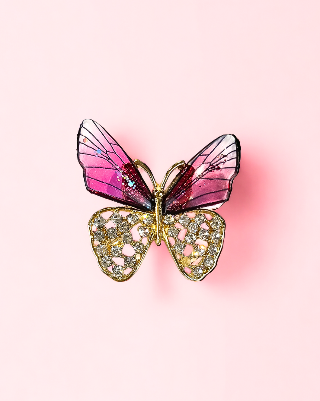 Broška MARIPOSA-Pink/Gold