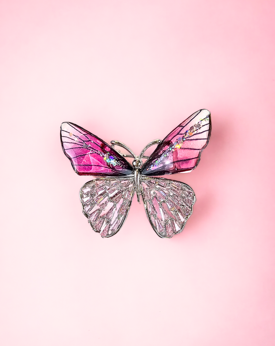 MARIPOSA broš | Pink / Silver