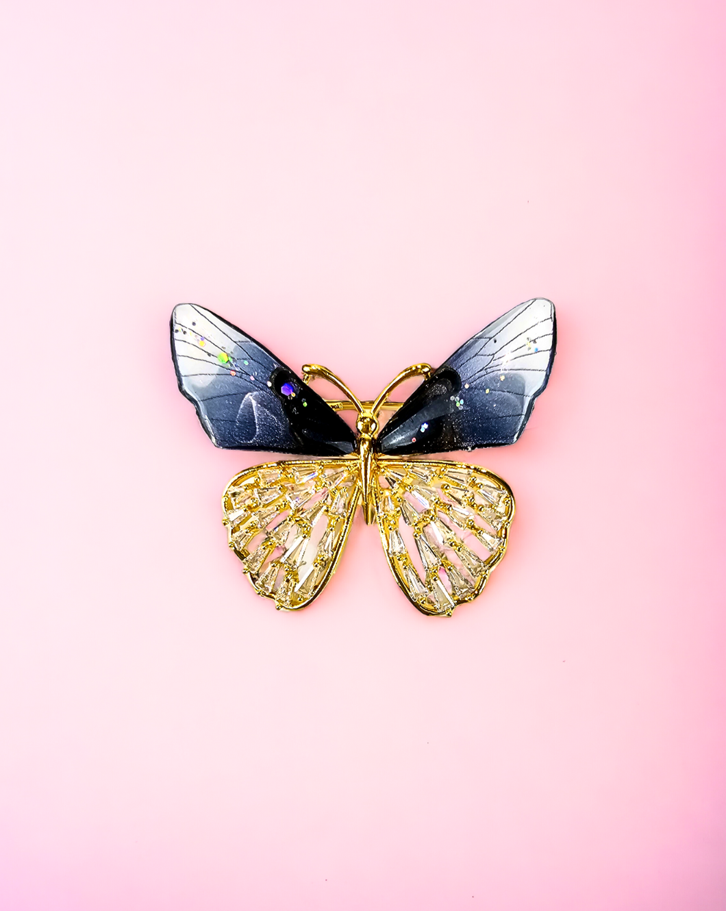 Brosche MARIPOSA | Blau/Gold