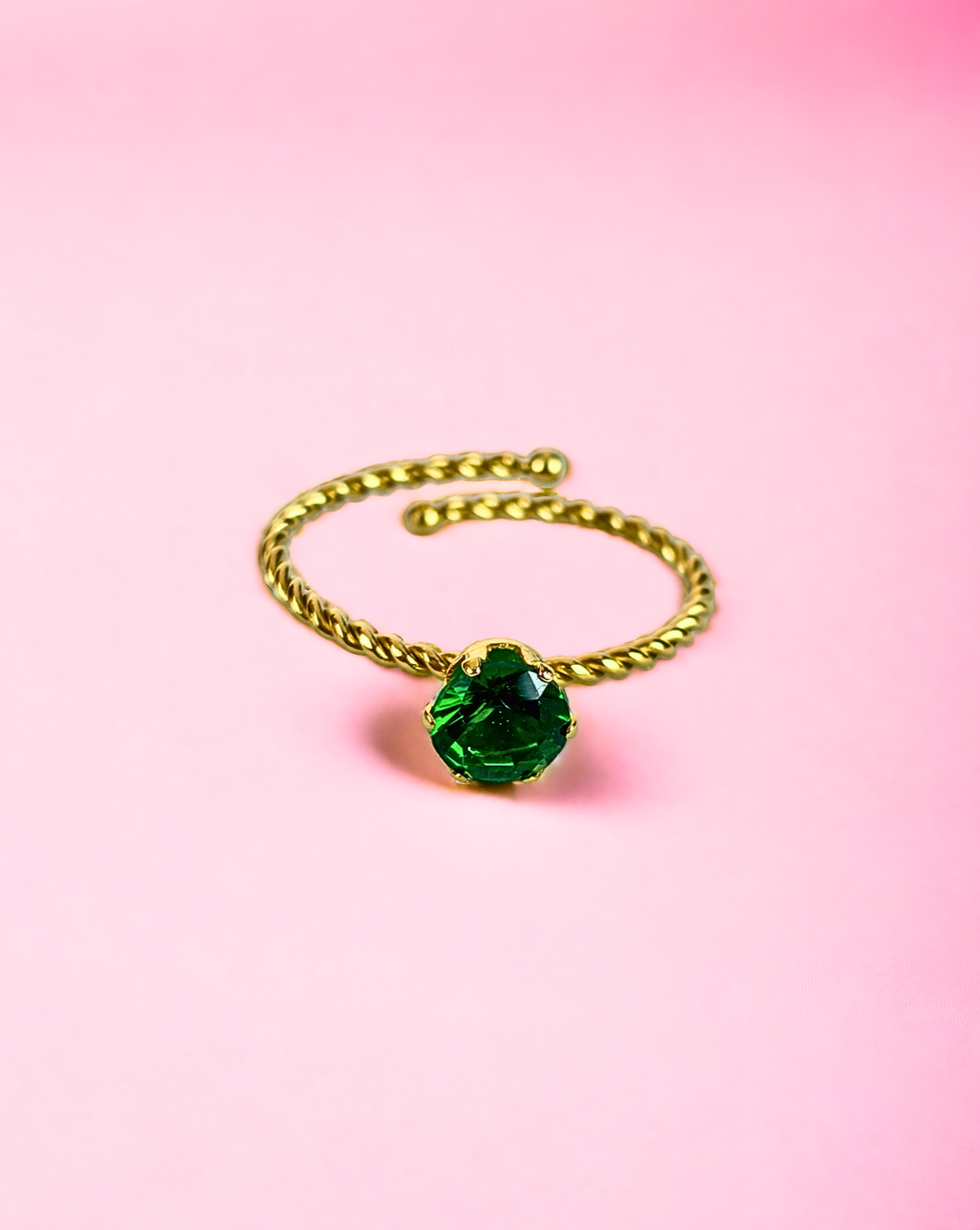 Prstan TWIST s cirkonom | Gold