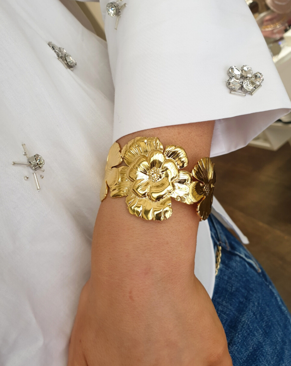 Bangle zapestnica FLOWERS CUFF