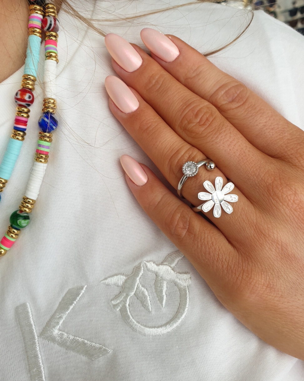 Dvojni prstan FLOWER Crystal