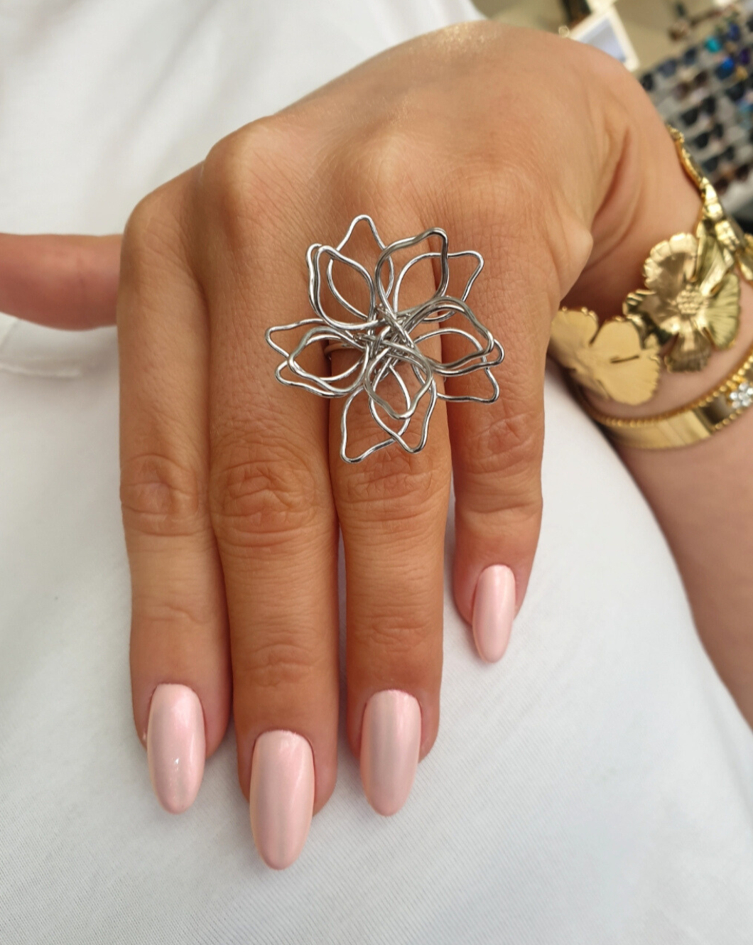 Prstan PAVE FLOWER