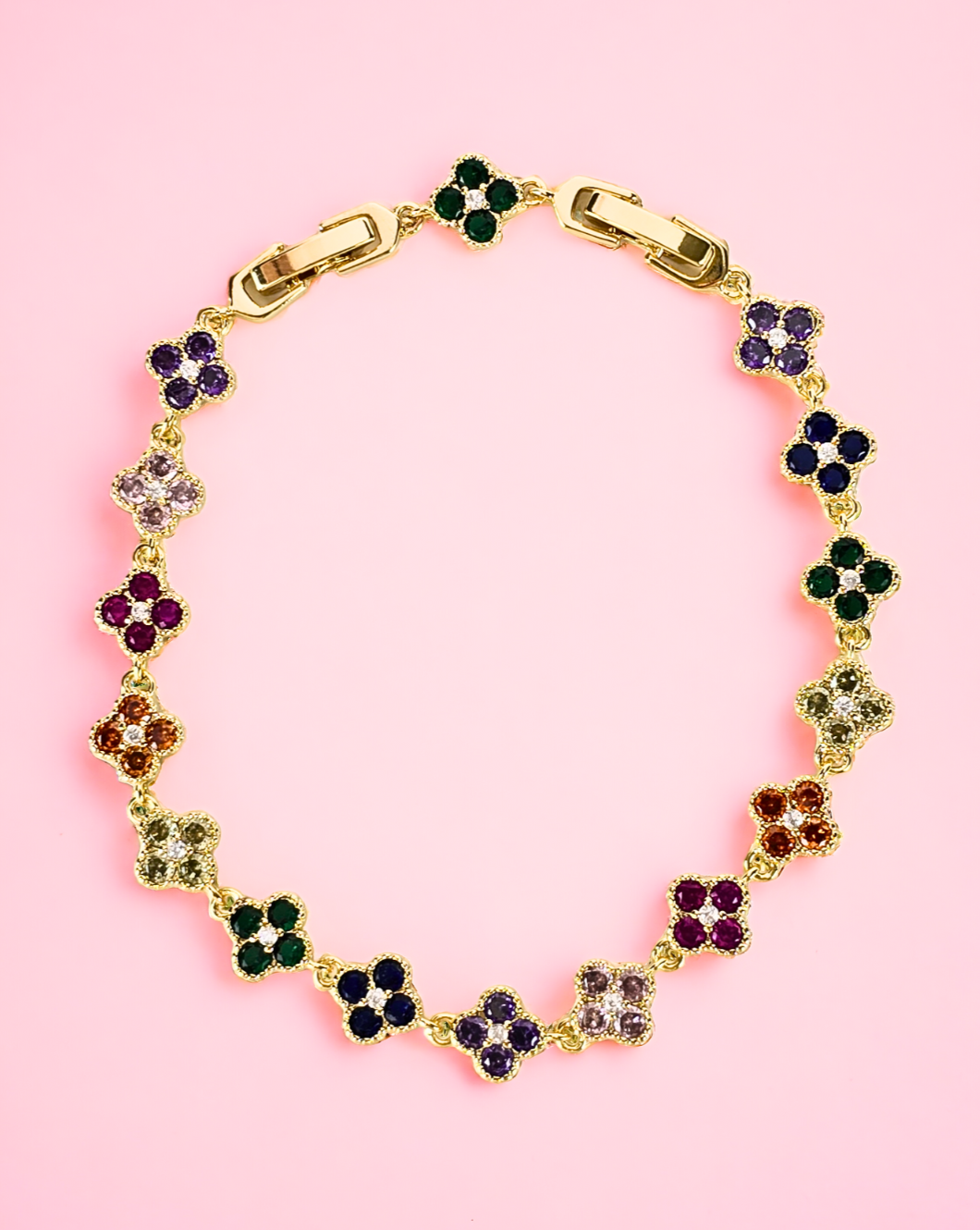 Zapestnica s cirkoni FLORAL | Gold
