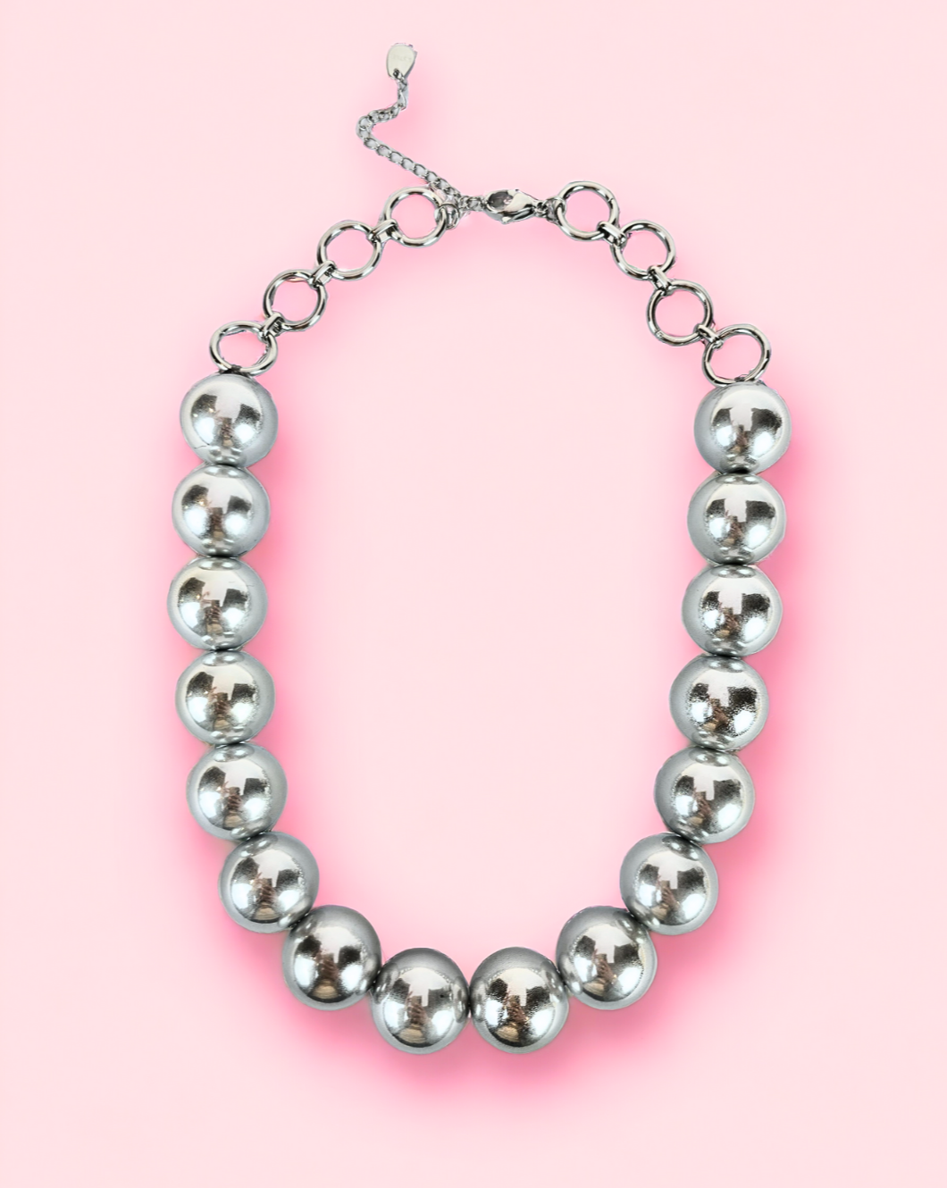 Modna verižica BIG PEARLS | Metalic
