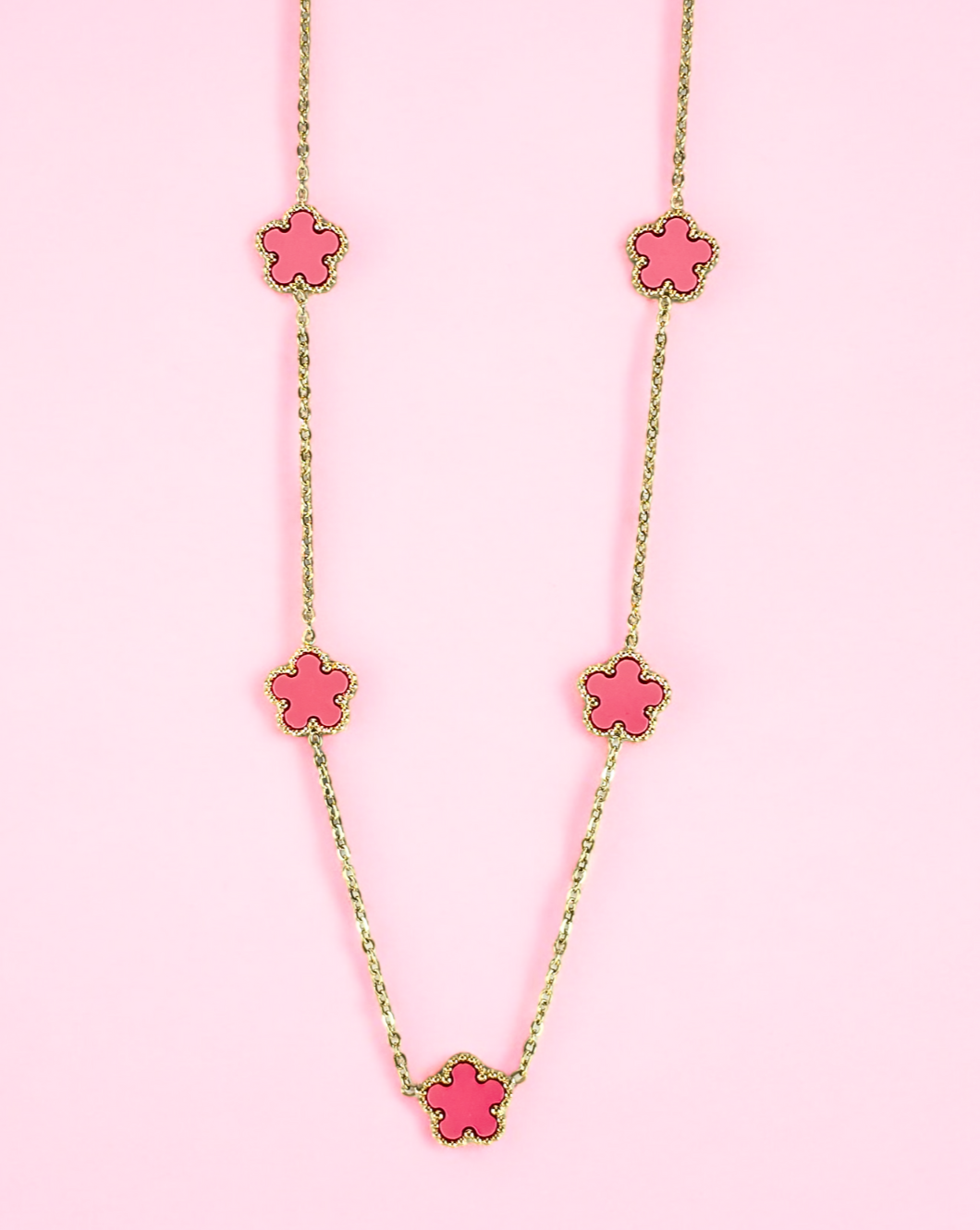 Modna verižica FLOWERS Mini | Pink Coral
