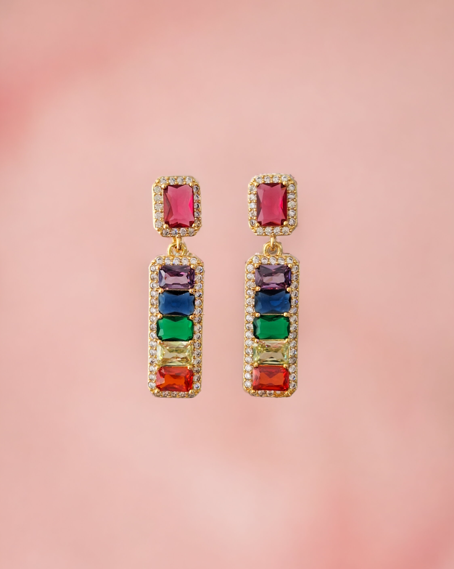 Viseči uhani GEORGINA Small | Multicolor/Gold
