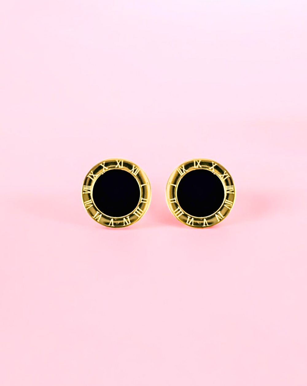 Vtični uhani KROGEC | Gold/Black