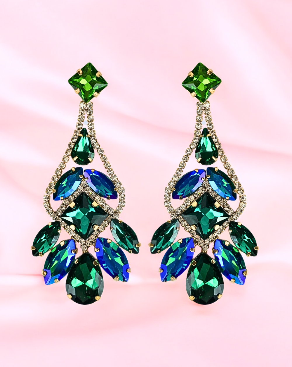 Material Girl dangle earrings | Green