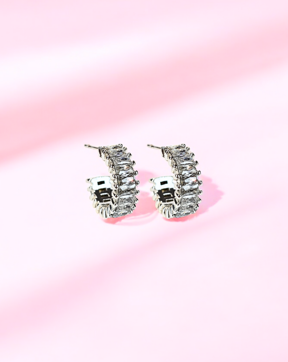 Mini okrogli uhani CRYSTAL
