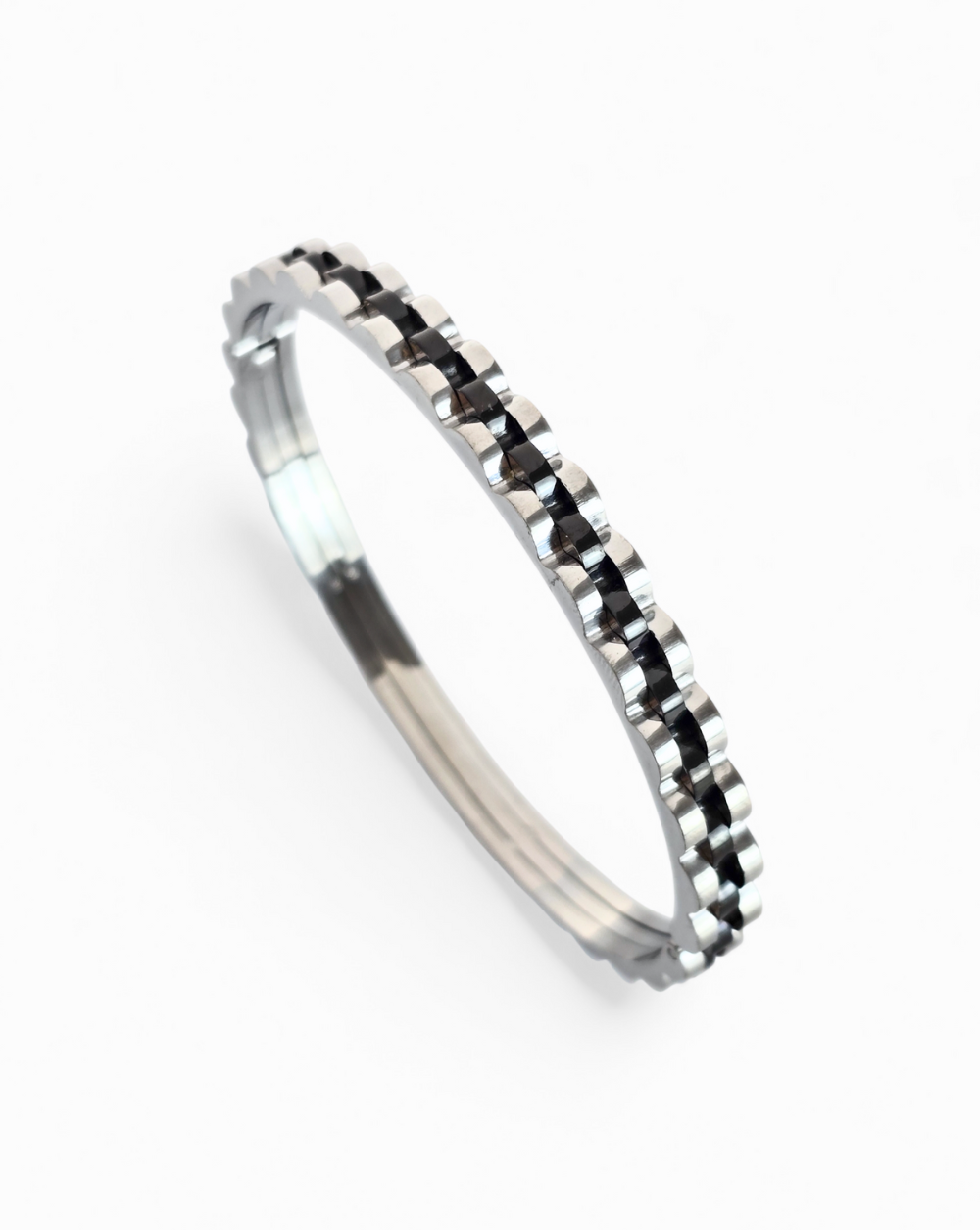 Moška zapestnica EMPIRE | Silver/Black