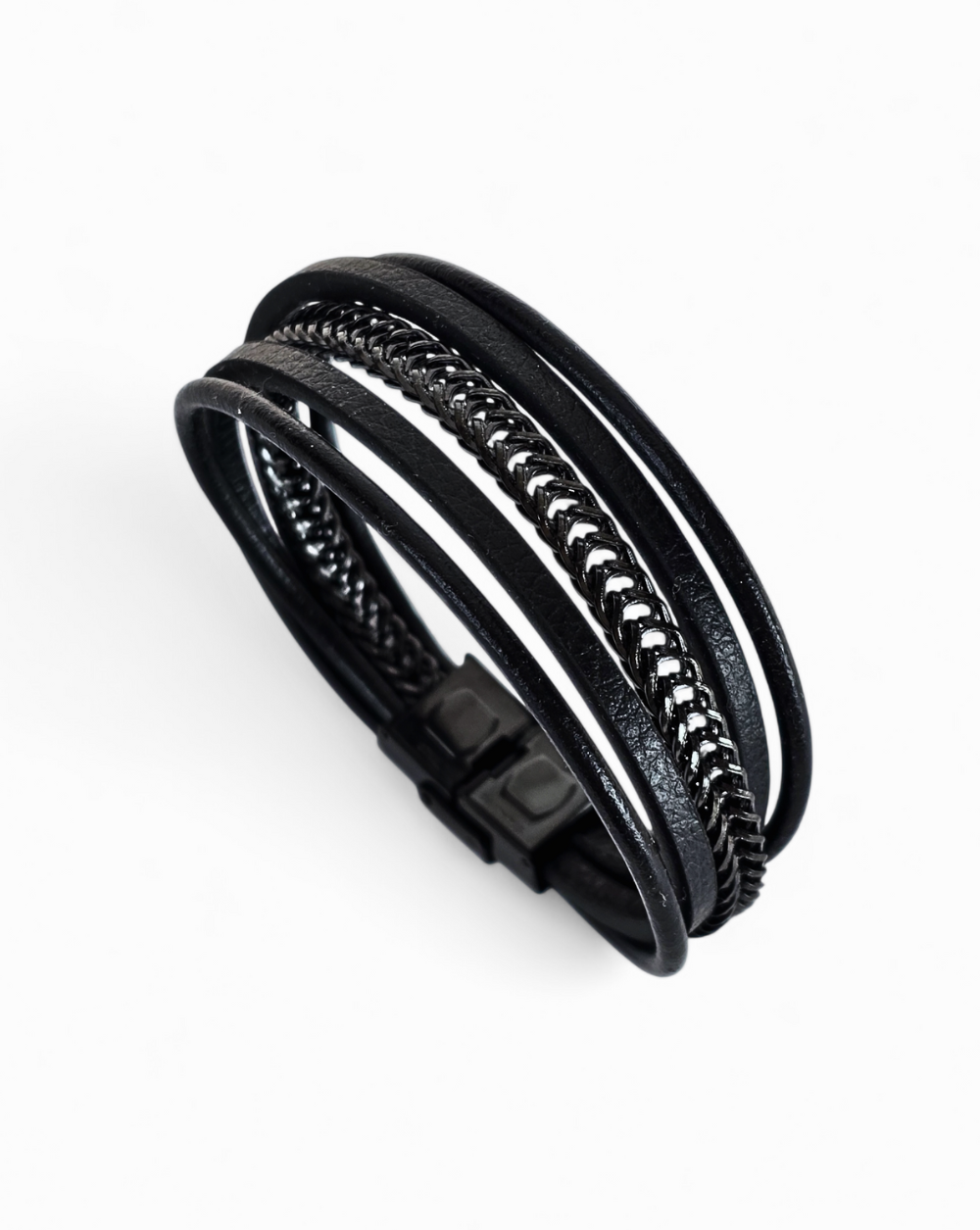 Men's leather Bracelet URBAN | Black