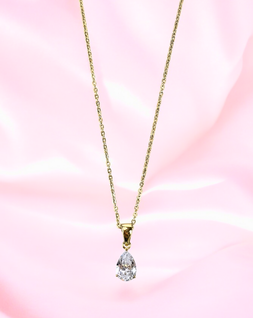 Halskette mit kubischem Zirkonia CRYSTAL DROP