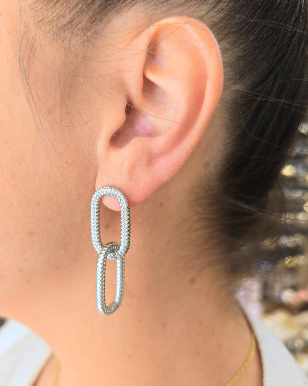 DOUBLE LINK Ohrringe mit Anhänger