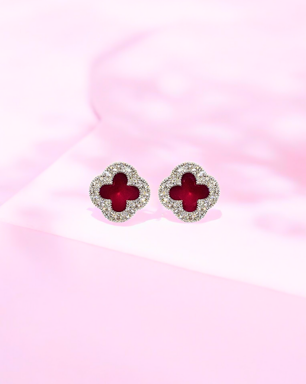 Vtični uhani GLAM CLOVER | Red