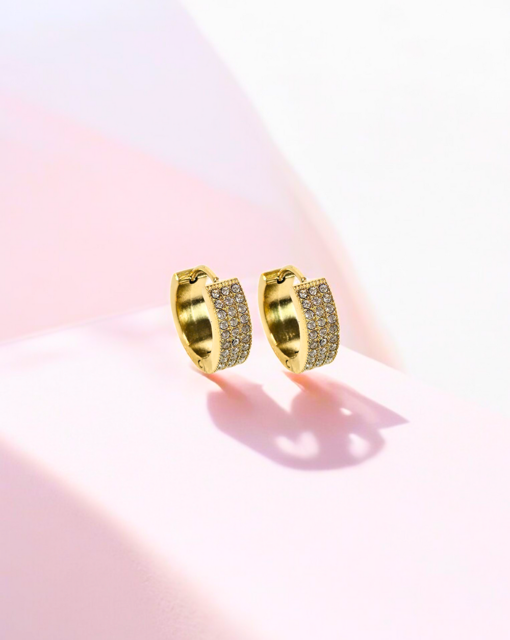 Okrogli uhani PAVÉ WIDE