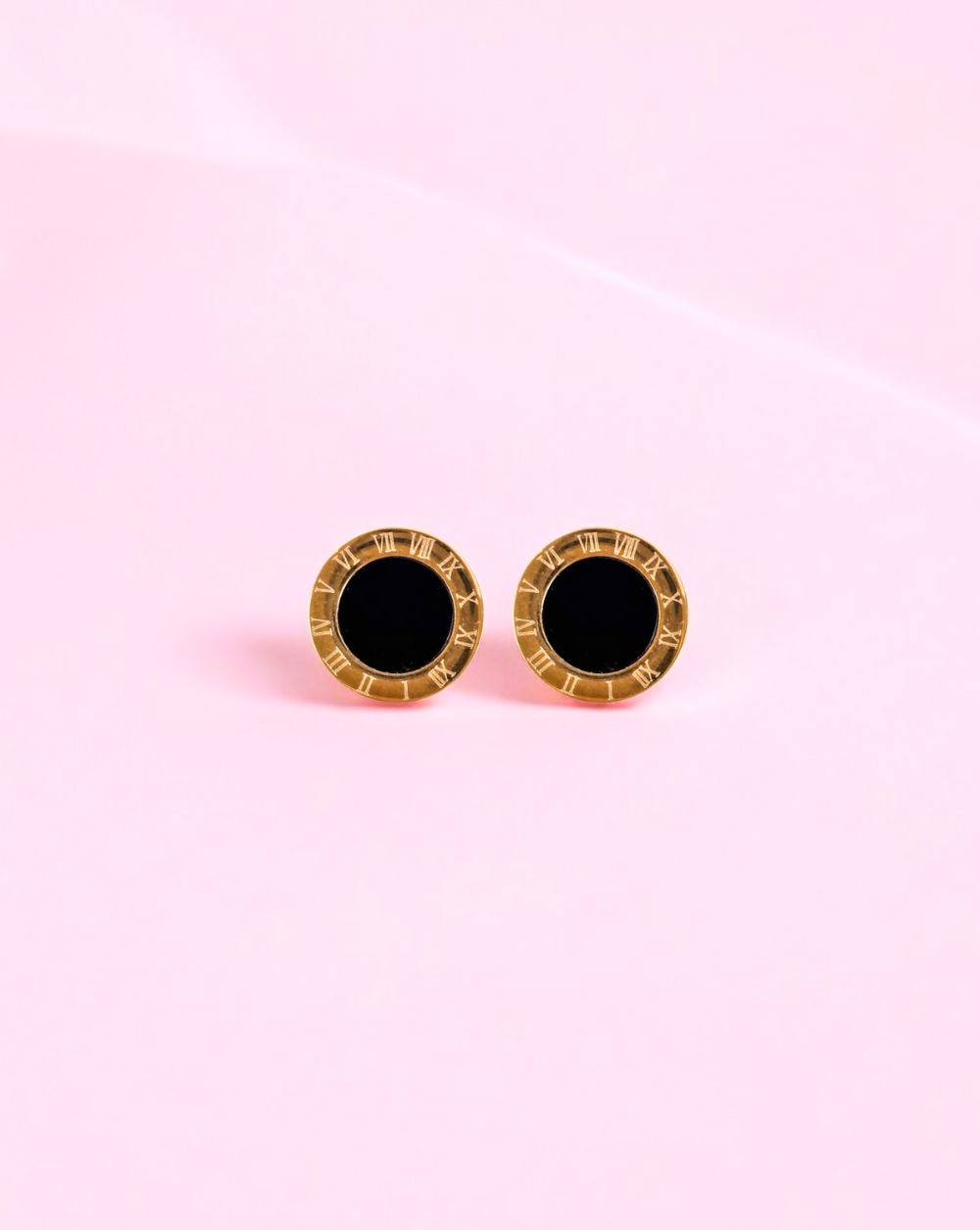 Vtični uhani KROGEC | Rose Gold/Black