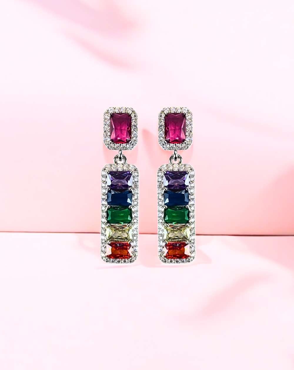 Viseči uhani GEORGINA Small | Multicolor/Silver