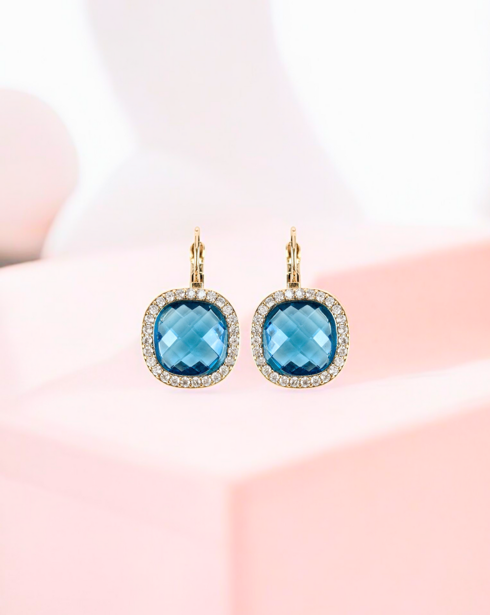Hängeohrringe mit Cubic Zirkonia | Türkis