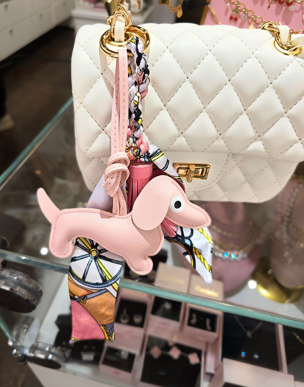 Obesek za torbico DACHSHUND | Pink