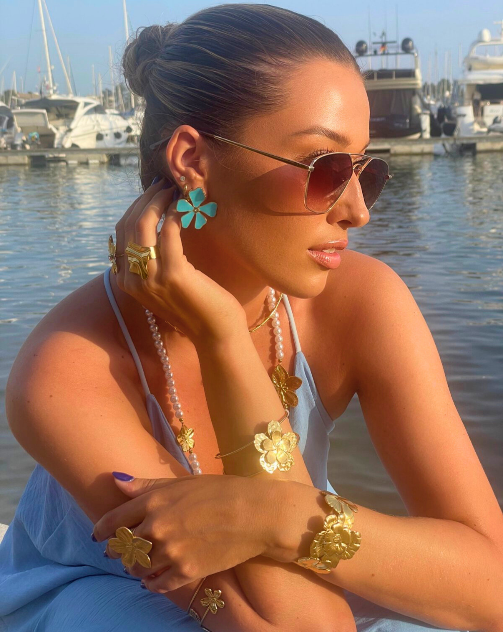 Bangle zapestnica FLOWERS CUFF