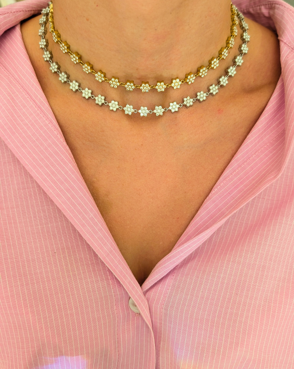 Halskette mit GLAM BLOSSOM Strasssteinen