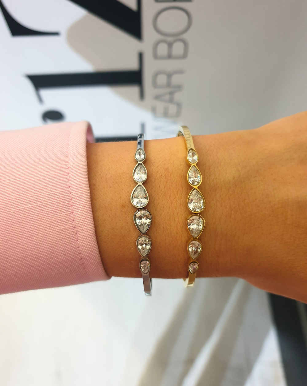 Armband CRYSTAL DROPS in Silber und Gold Trgovina Patrizia Ljubljana