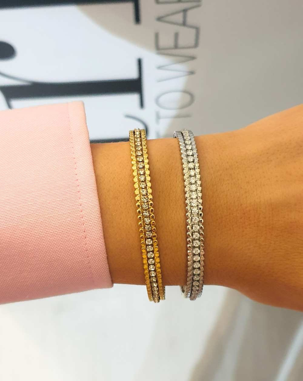 Armband CRYSTALLINE in Silber und Gold Trgovina Patrizia Ljubljana