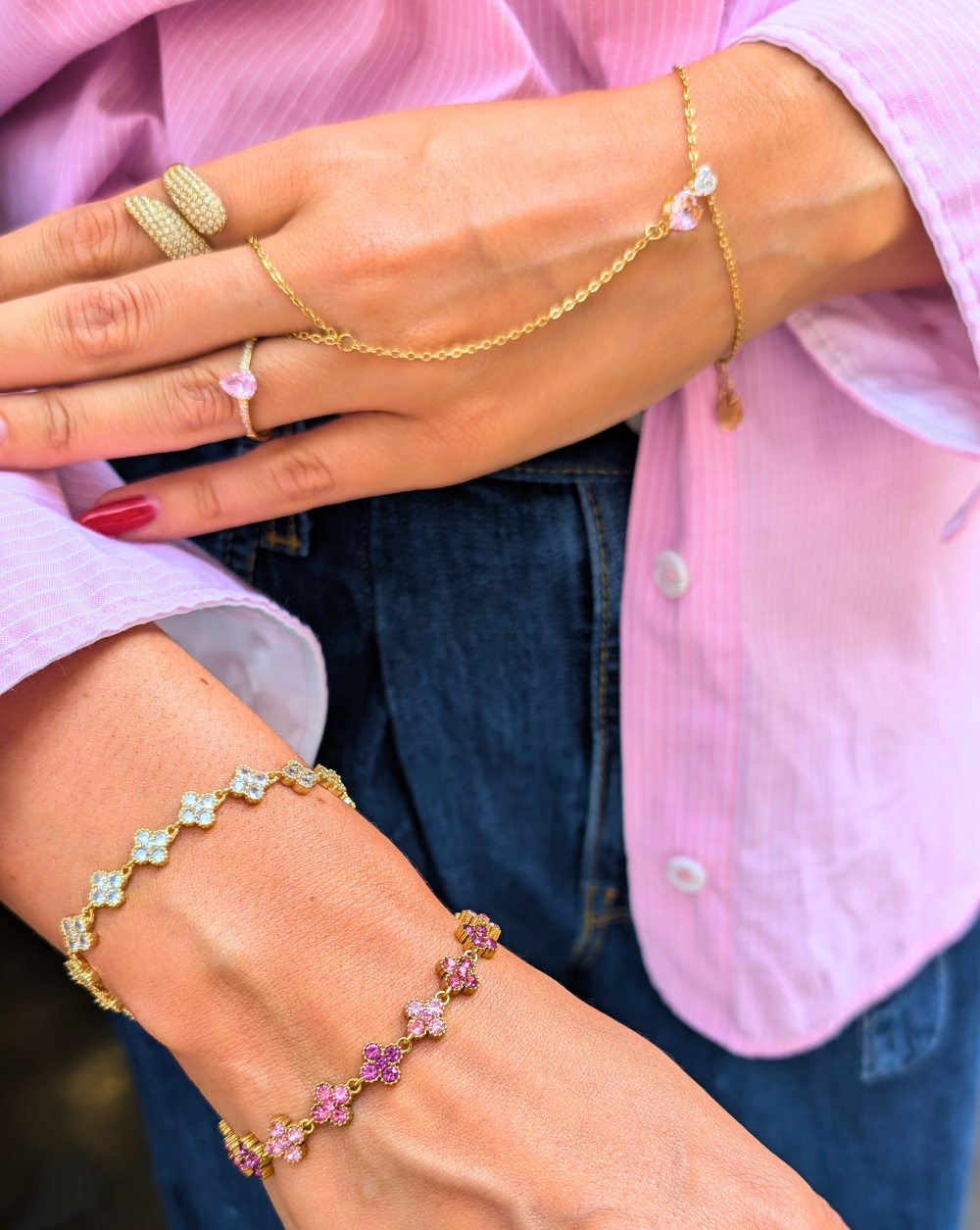 Armband mit Strasssteinen GLAM FLOWERS