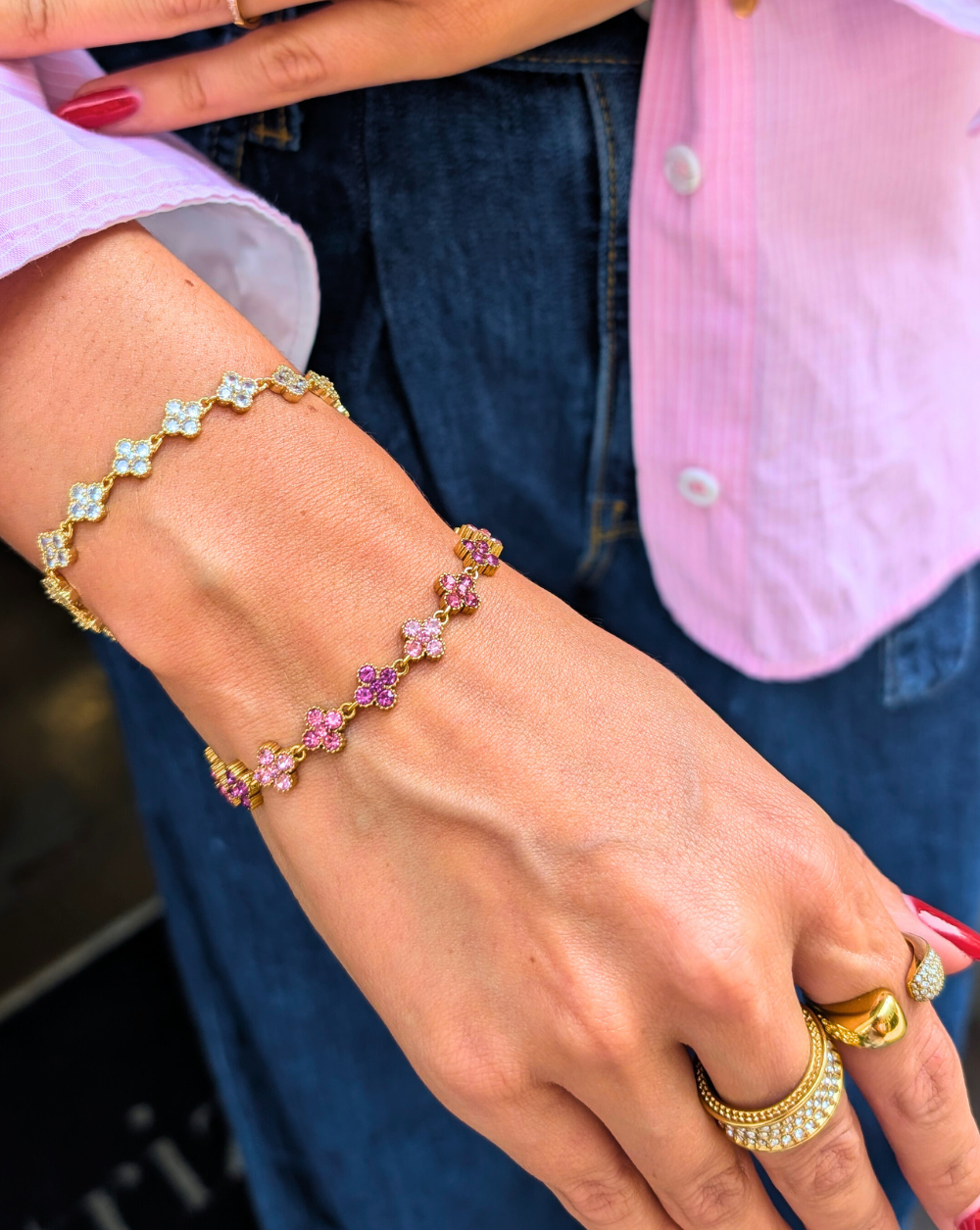 Armband mit Strasssteinen GLAM FLOWERS