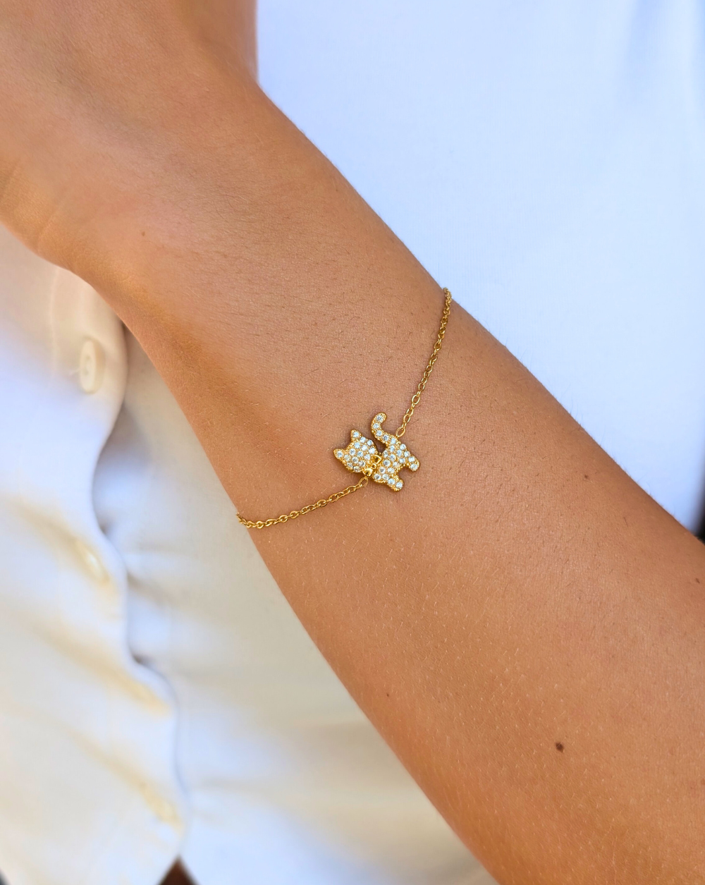 Armband KITTEN mit süßem Kätzchenmotiv mit Kristallen von Patrizia Ljubljana