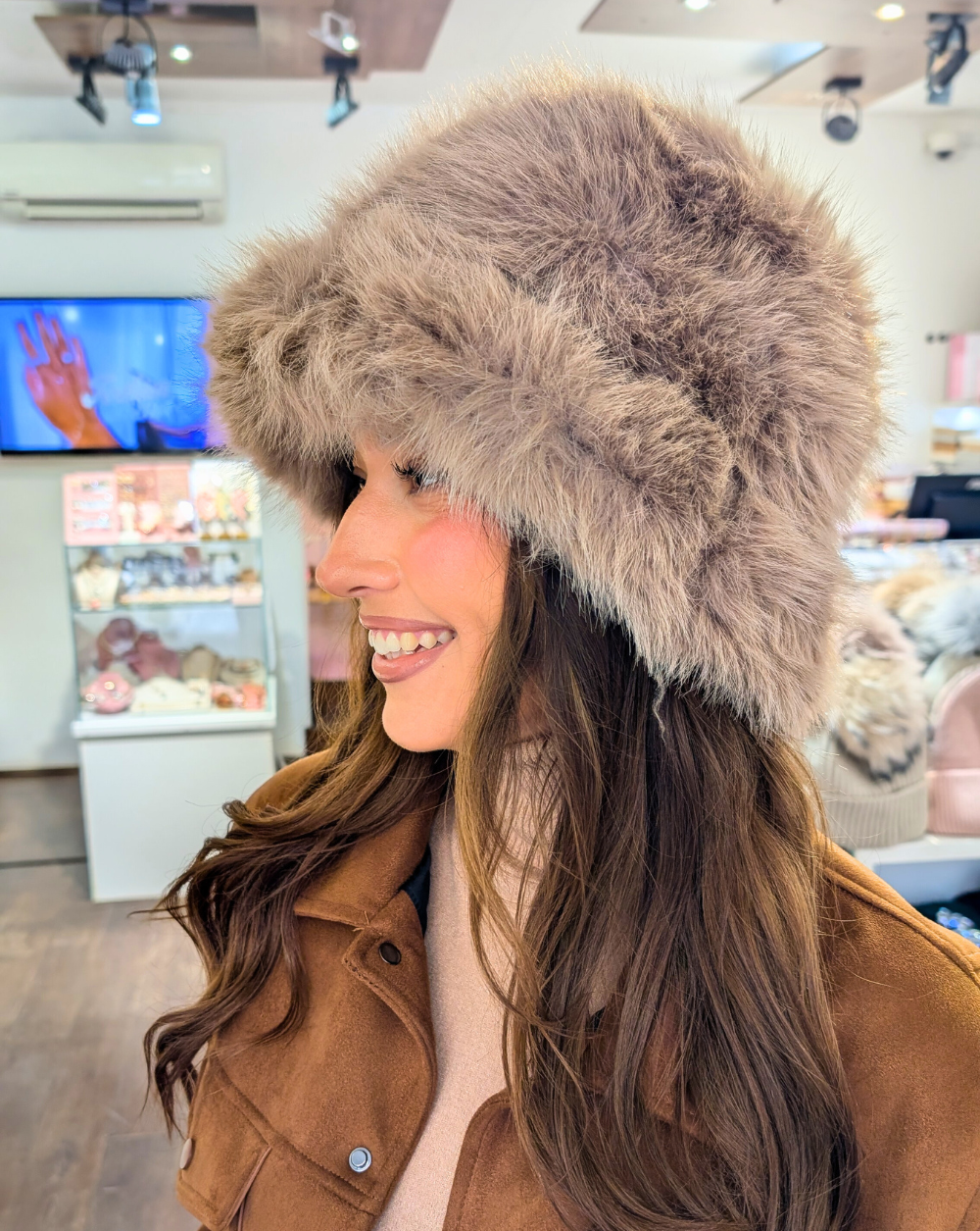 Pelzmütze | Taupe