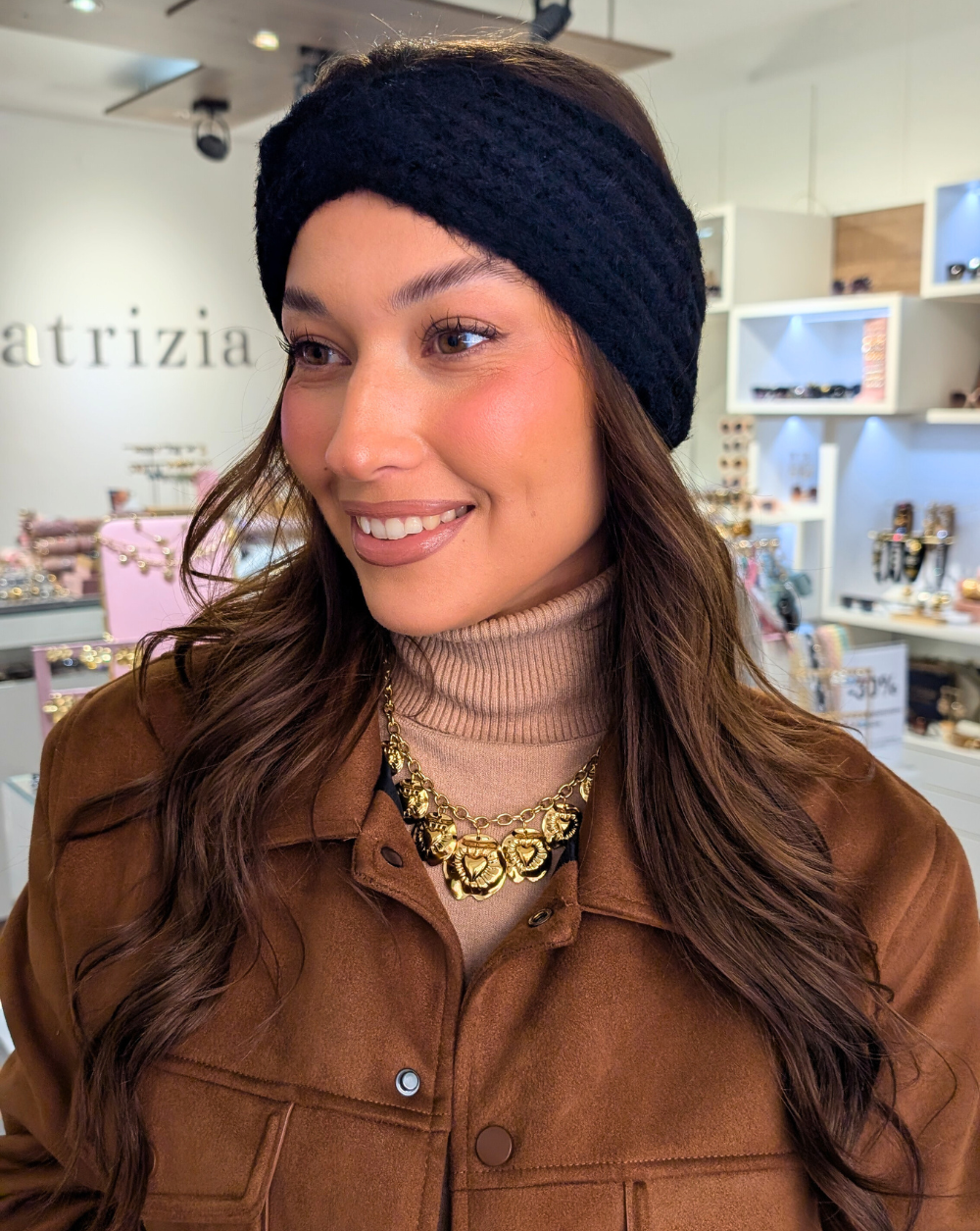 Stirnband aus weichem Strickstoff in schwarz - Trgovina Patrizia Ljubljana