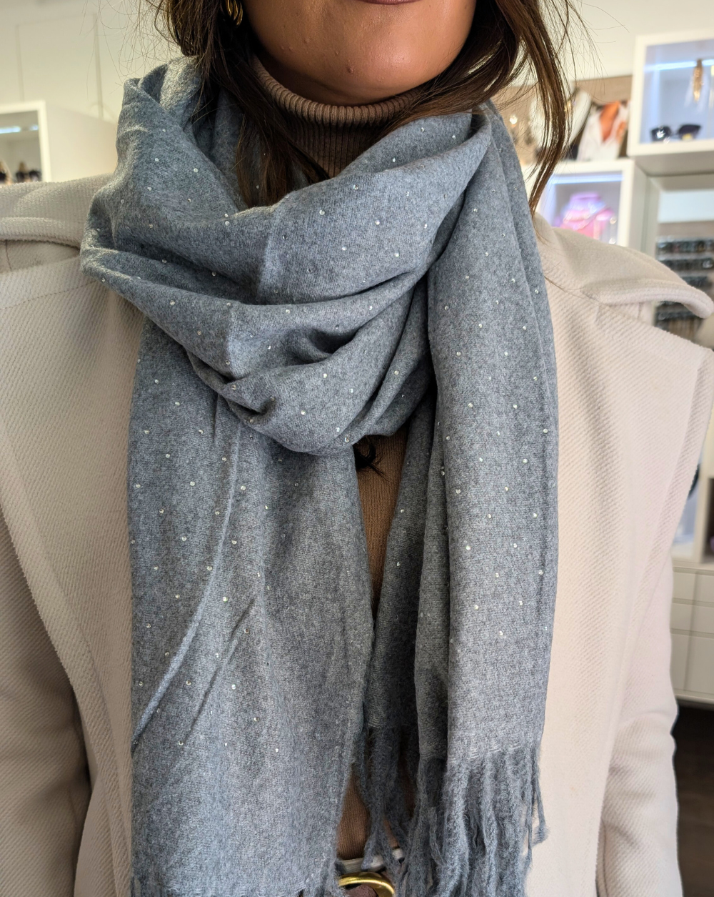Halstuch mit SPARKLE Kristallen | Grau